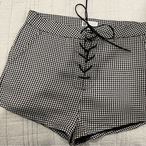 Revolve Gingham tie up shorts